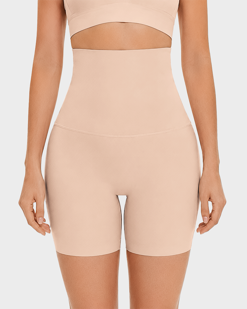 Women's High Waisted Seamless Look Boyshorts Full Coverage Breathable Panties