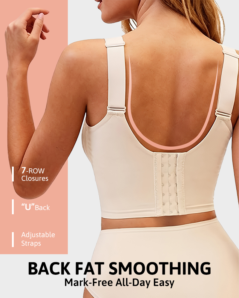 Plus Size Back Fat Smoothing Jelly Bra Seamless Push Up Everyday Bra