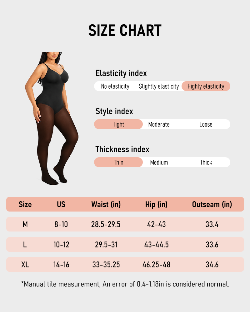 Sheer Panel Fleece Lined Tights Warm Tummy Control Bodysuit