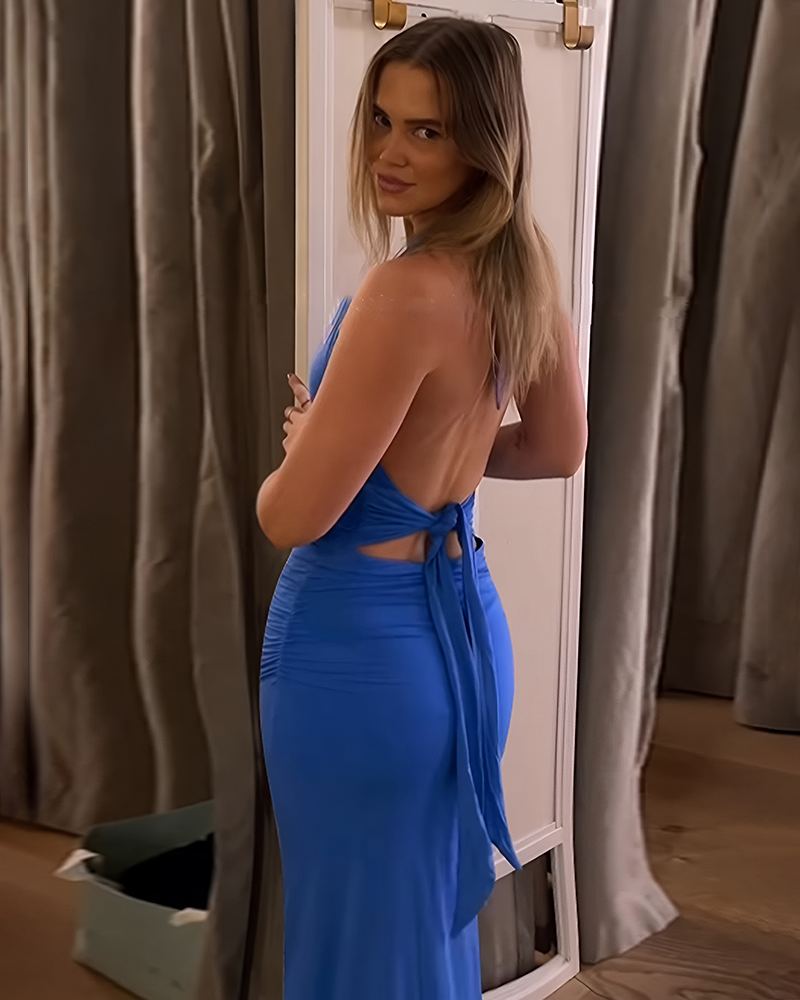 Solid Backless Halter Mini Dress Sexy Party Summer Club Dress
