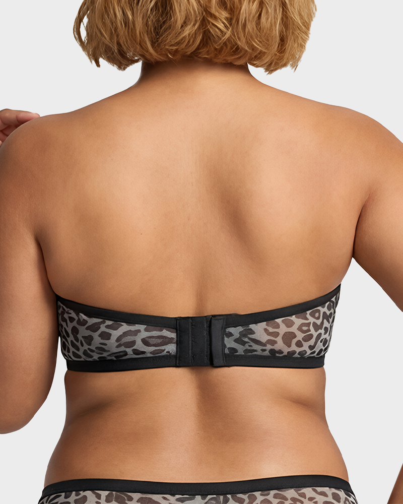 Strapless Mesh Underwire Balconette Bra