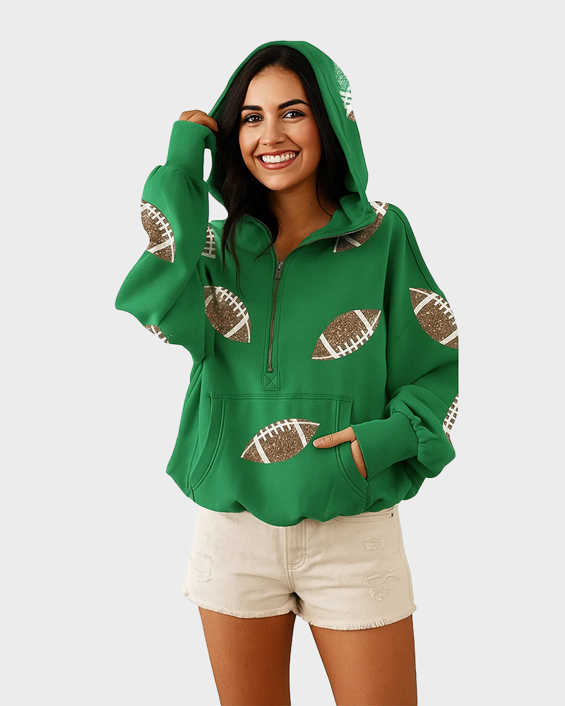 Football Game Day zip Up Hoodie