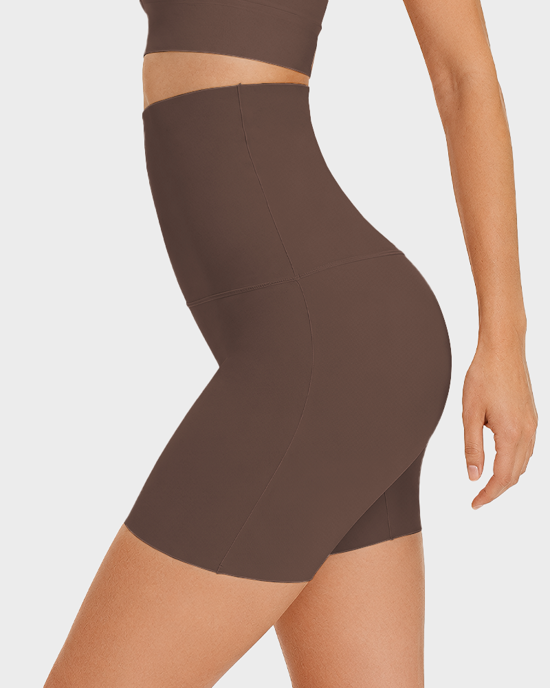 Women's High Waisted Seamless Look Boyshorts Full Coverage Breathable Panties