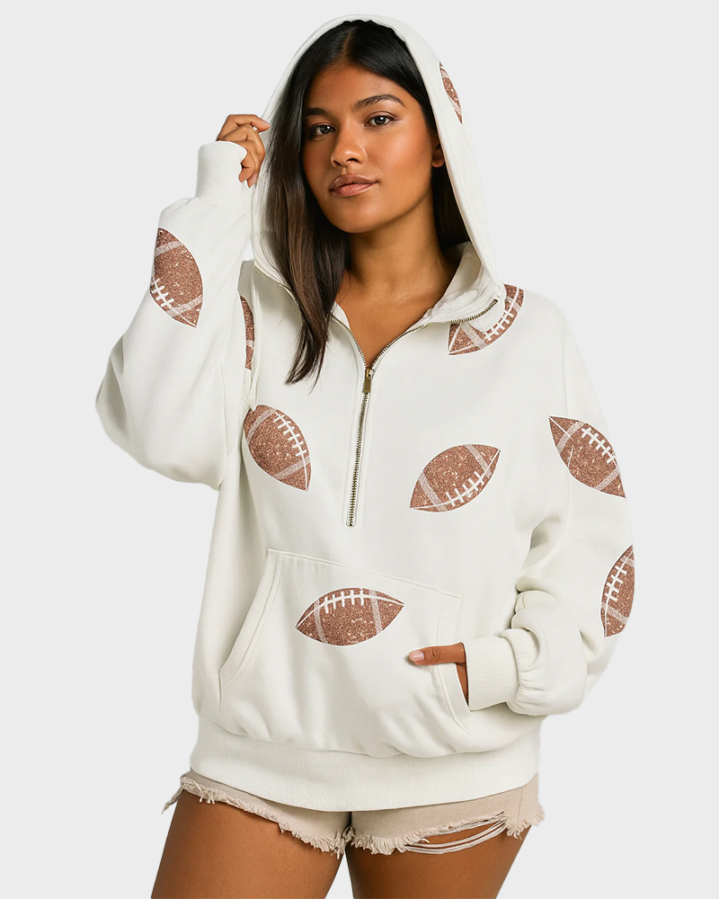 Football Game Day zip Up Hoodie