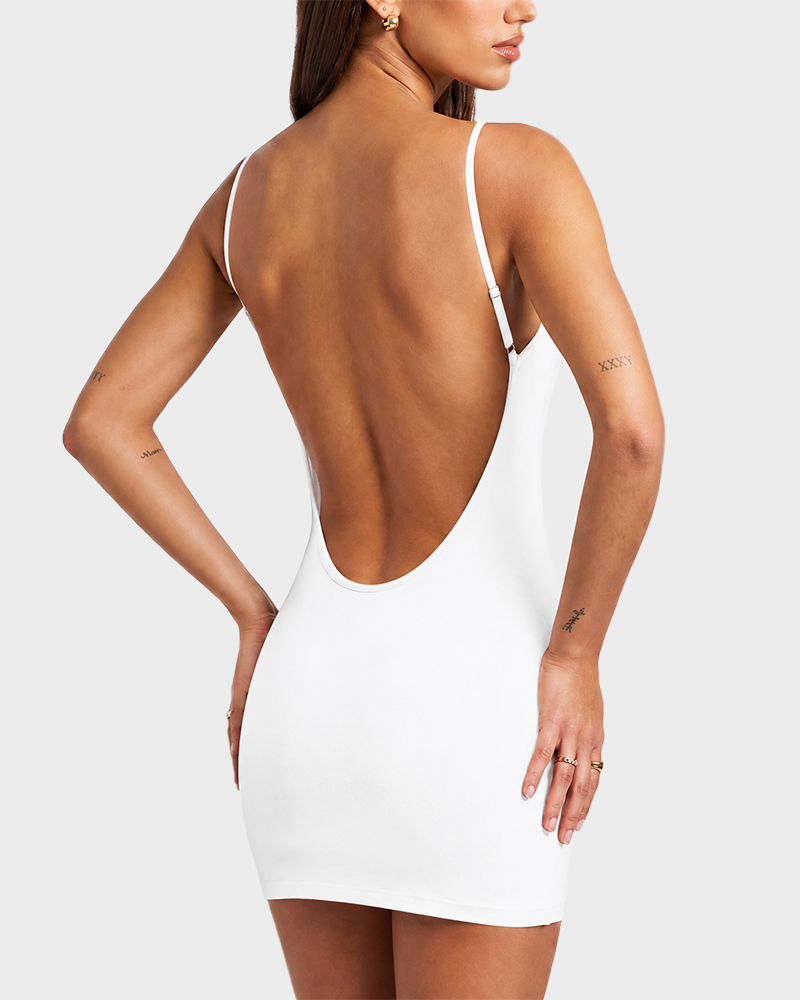Lightweight Backless Spaghetti Strap Sleeveless Bodycon Beach Dress