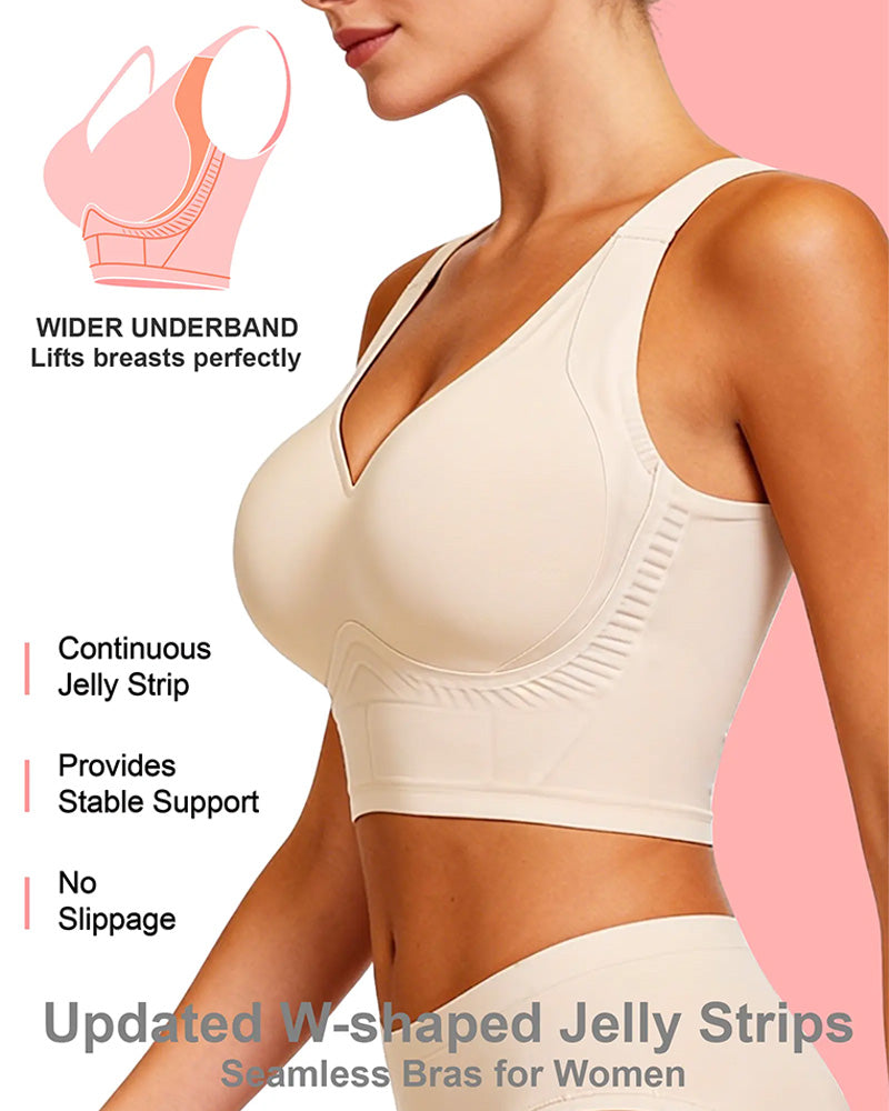 Plus Size Back Fat Smoothing Jelly Bra Seamless Push Up Everyday Bra