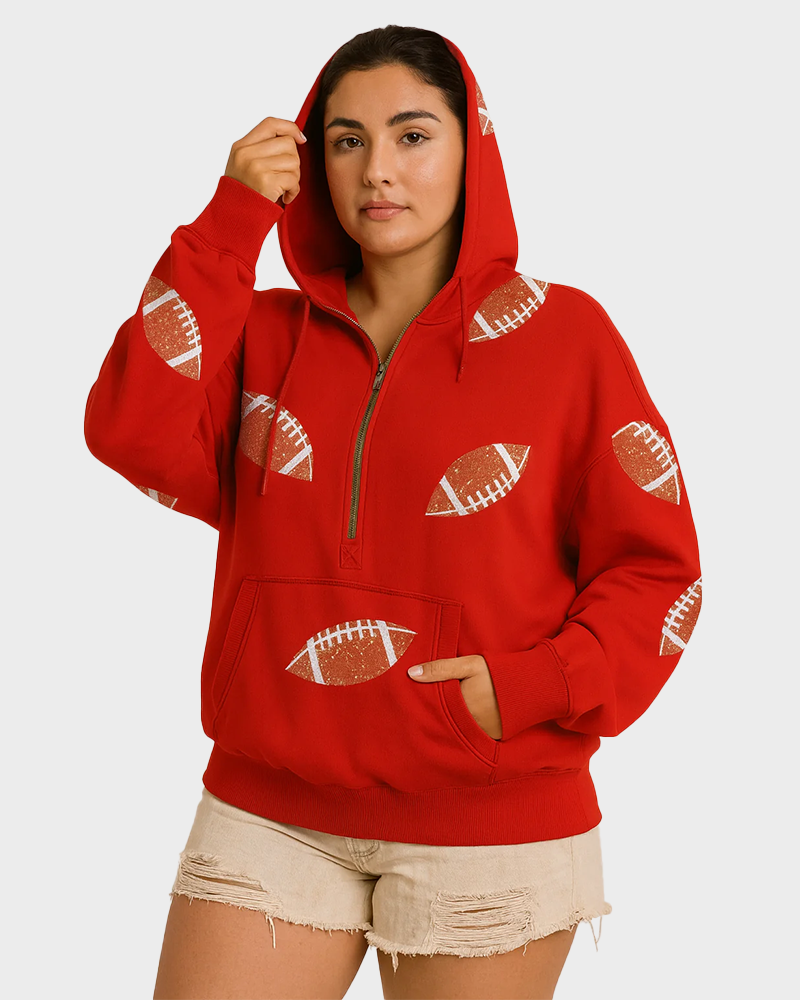 Football Game Day zip Up Hoodie