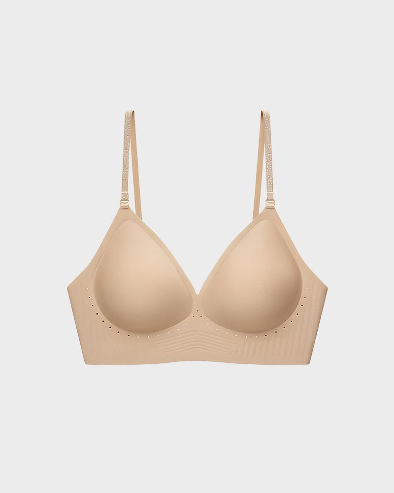 Seamless Invisible Low Back Lightly Lined Demi Backless Bra