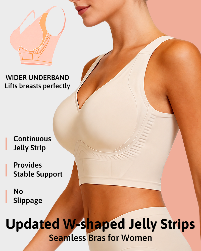 Plus Size Back Fat Smoothing Jelly Bra Seamless Push Up Everyday Bra