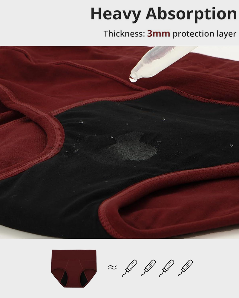 Women's High Waisted Bamboo Viscose Period Panties