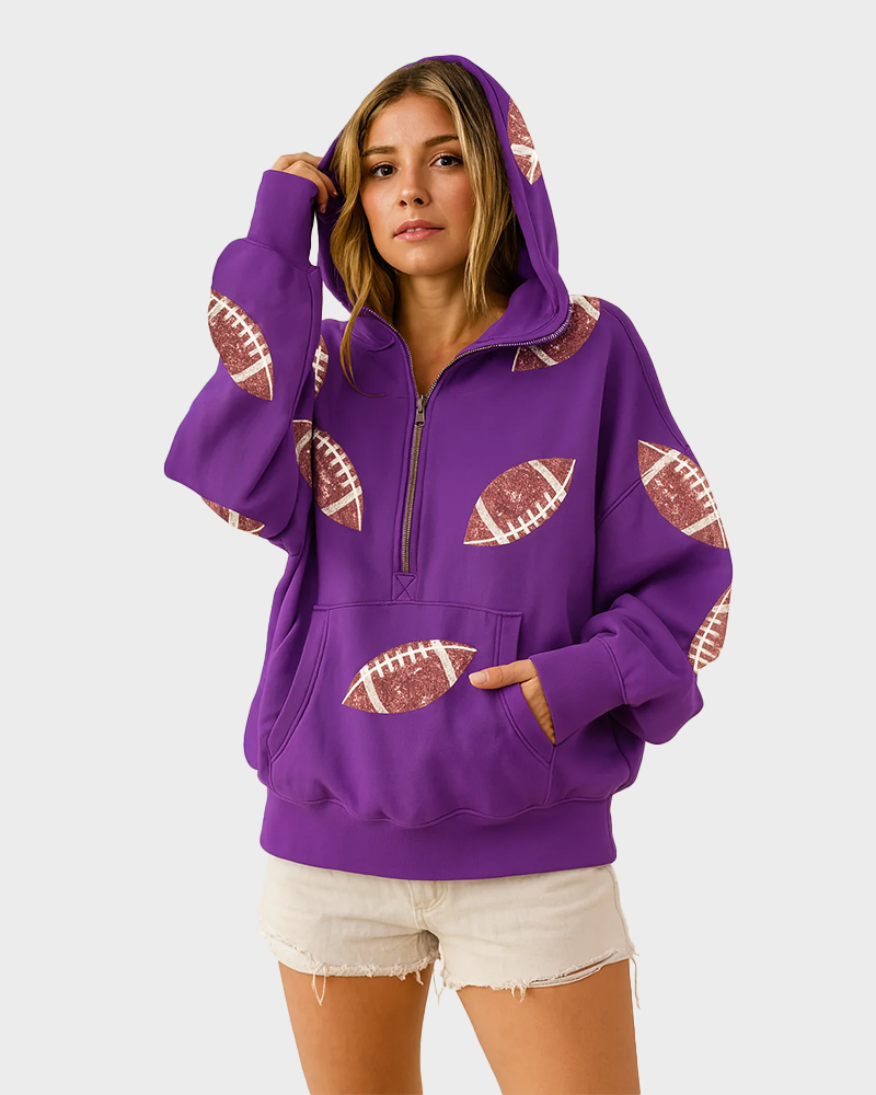 Football Game Day zip Up Hoodie