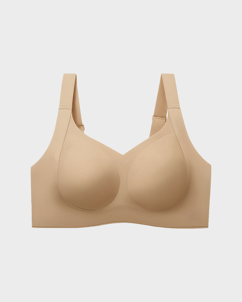 Wireless Push Up Jelly Bra V Neck Seamless Support Comfort