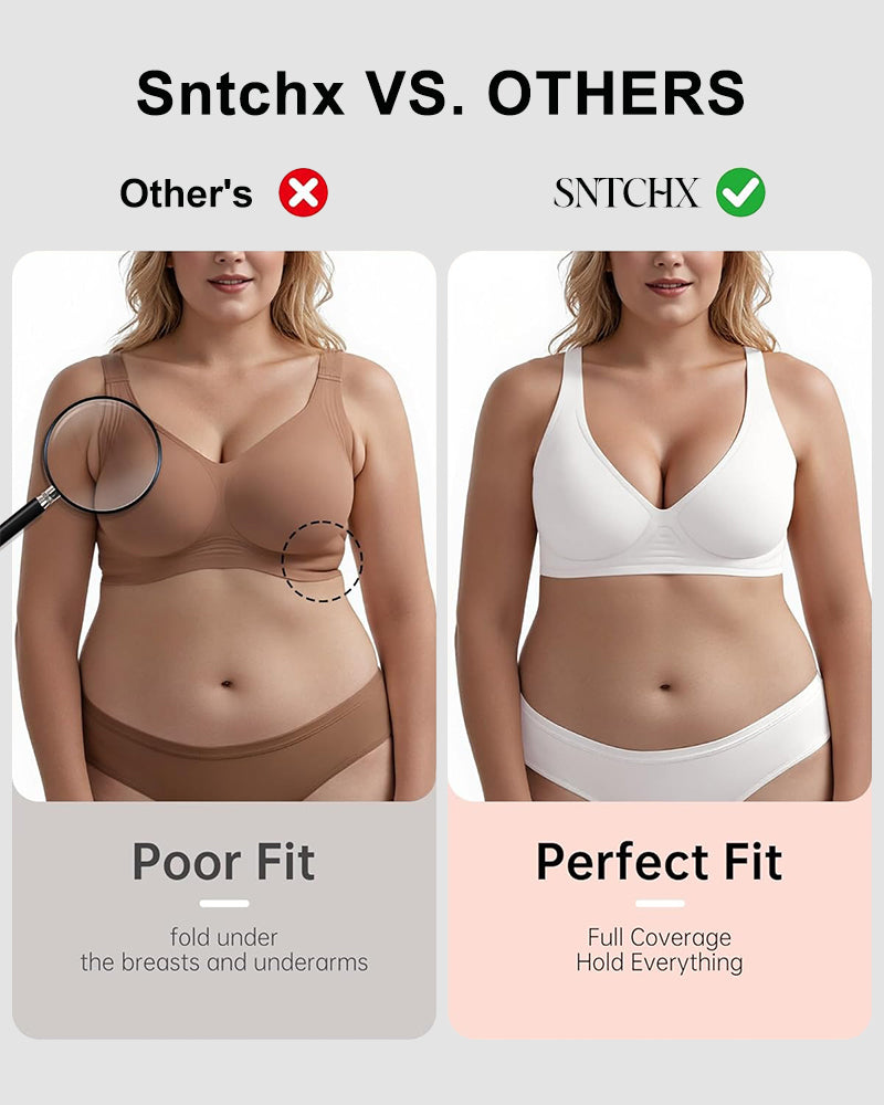 Seamless Deep V Push-Up Wireless Bra