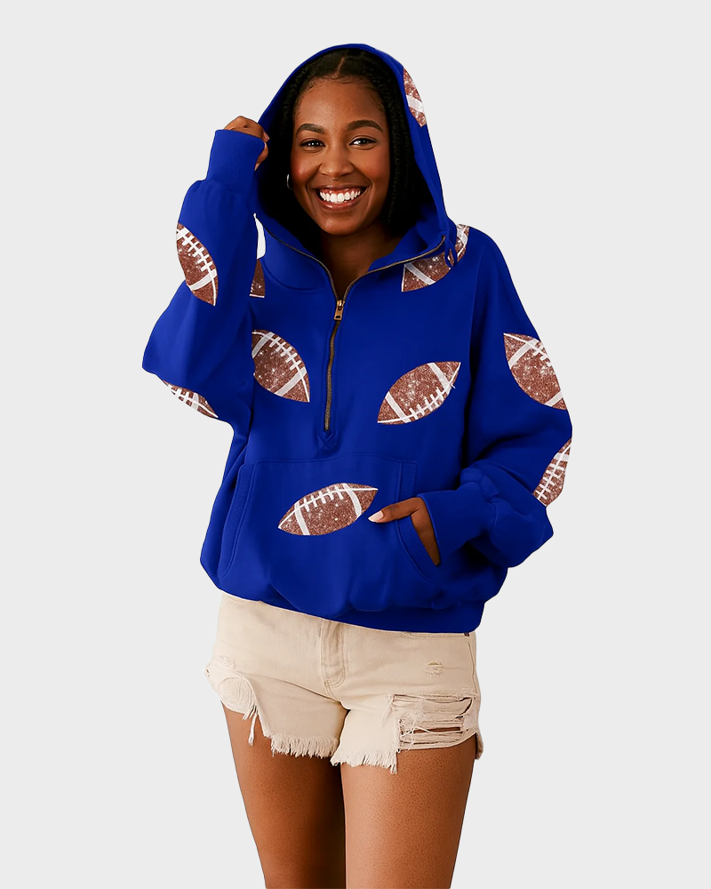 Football Game Day zip Up Hoodie