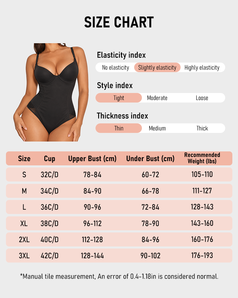 Women's Shapewear Bodysuit Built In Bra Tummy Control Faja Body Shaper Chic