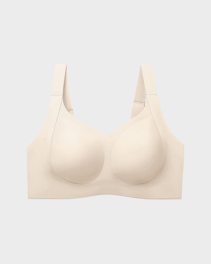 Wireless Push Up Jelly Bra V Neck Seamless Support Comfort