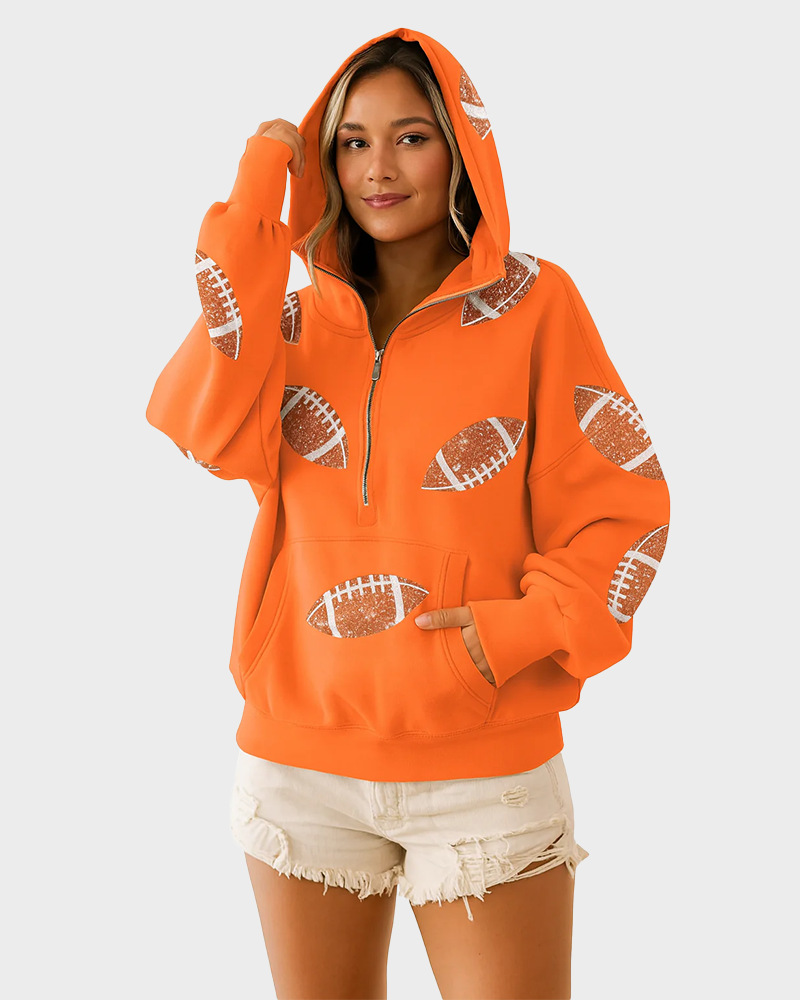Football Game Day zip Up Hoodie