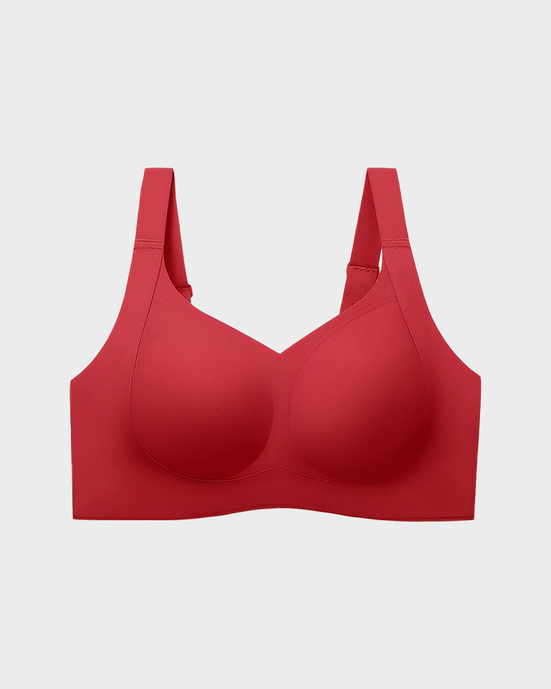 Wireless Push Up Jelly Bra V Neck Seamless Support Comfort