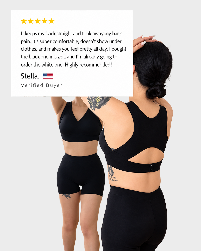 Cross Back Front Closure Wireless Posture Support Bra