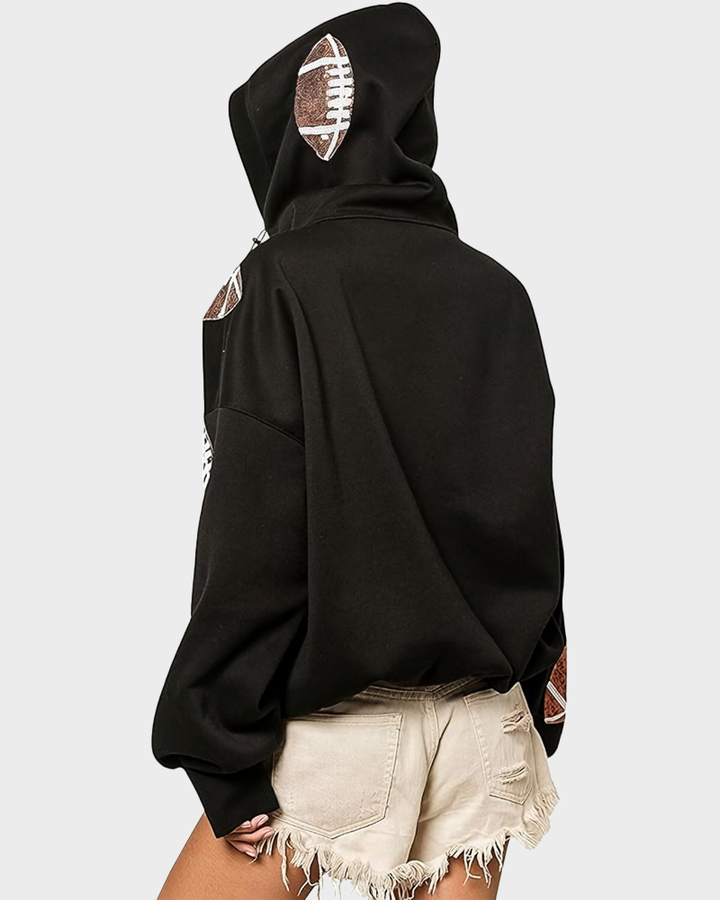 Football Game Day zip Up Hoodie