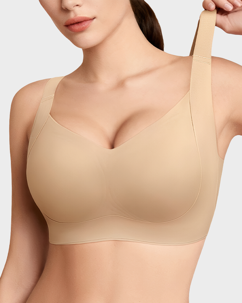 Wireless Push Up Jelly Bra V Neck Seamless Support Comfort