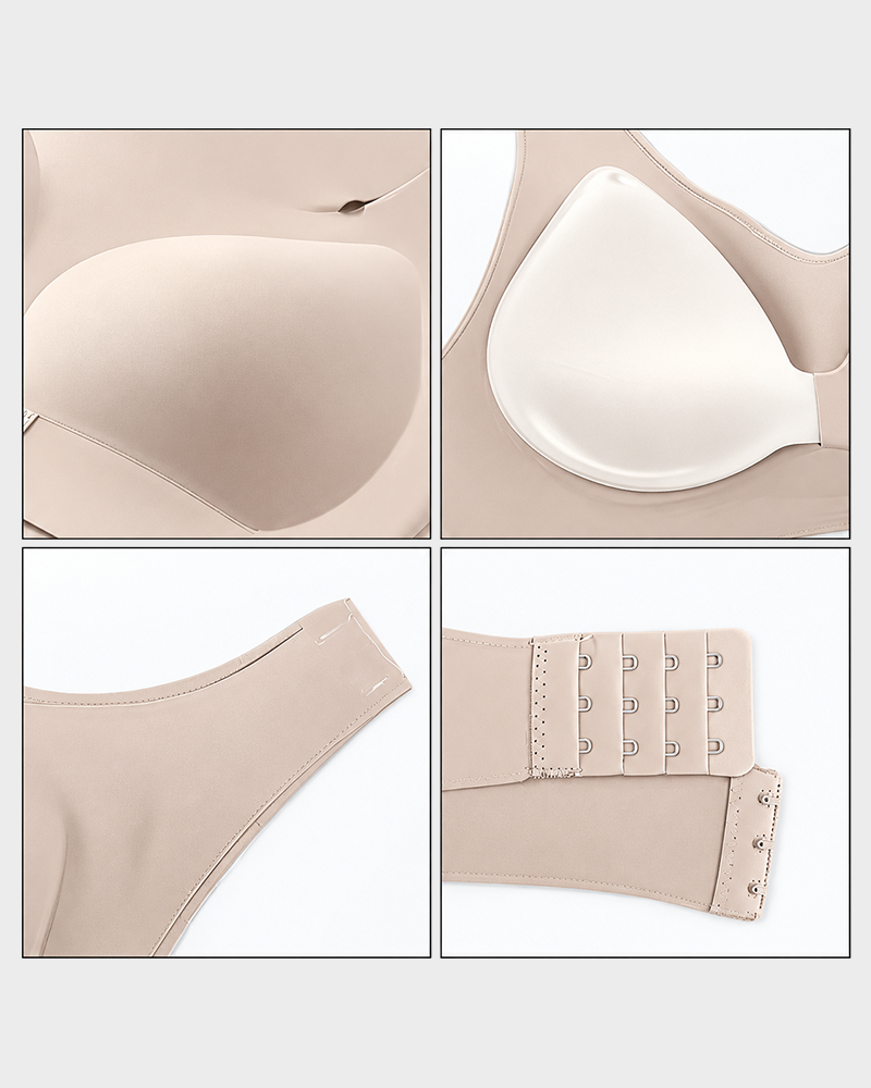 Cross Back Front Closure Wireless Posture Support Bra