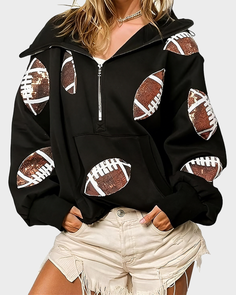 Football Game Day zip Up Hoodie