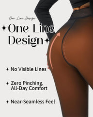 Translucent Fleece Lined Tights For All Skin Tone（One-Seam）