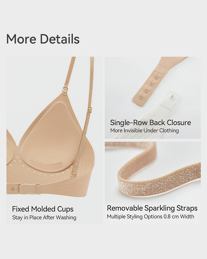 Seamless Invisible Low Back Lightly Lined Demi Backless Bra
