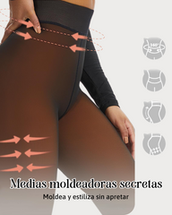 Medias Transparentes Forradas con Vellón para Todo Tipo de Piel (Una Costura)