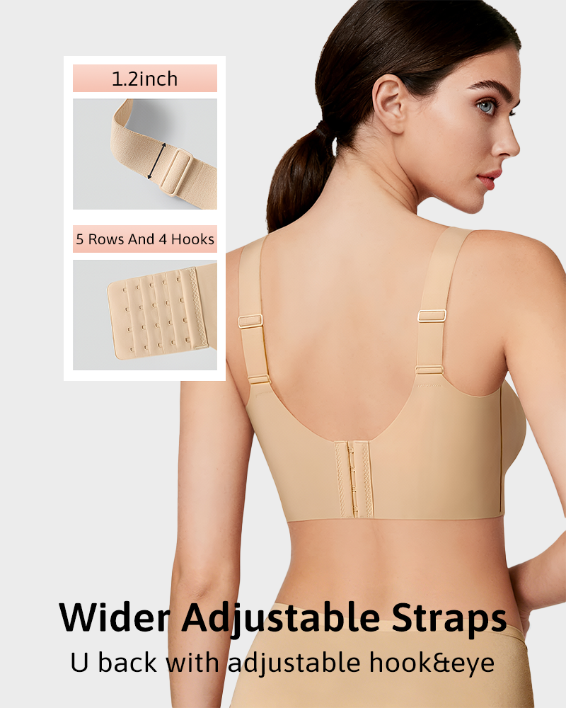 Wireless Push Up Jelly Bra V Neck Seamless Support Comfort