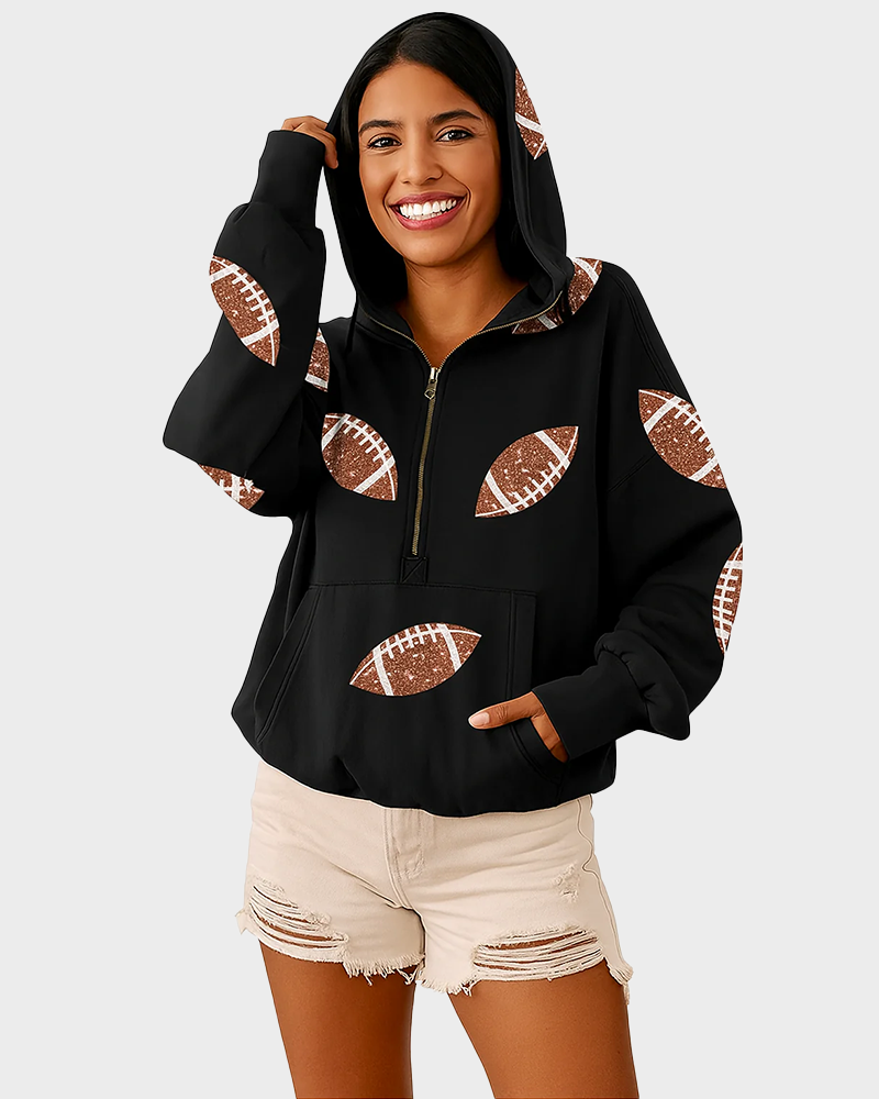 Football Game Day zip Up Hoodie