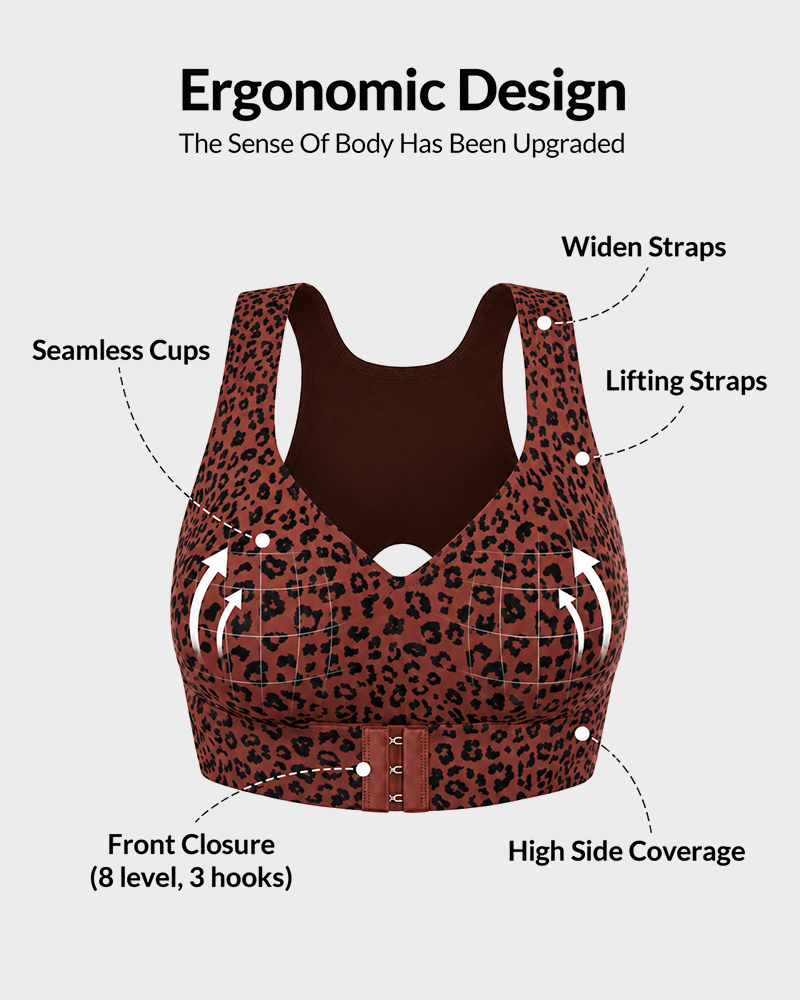 Cross Back Front Closure Wireless Posture Support Bra