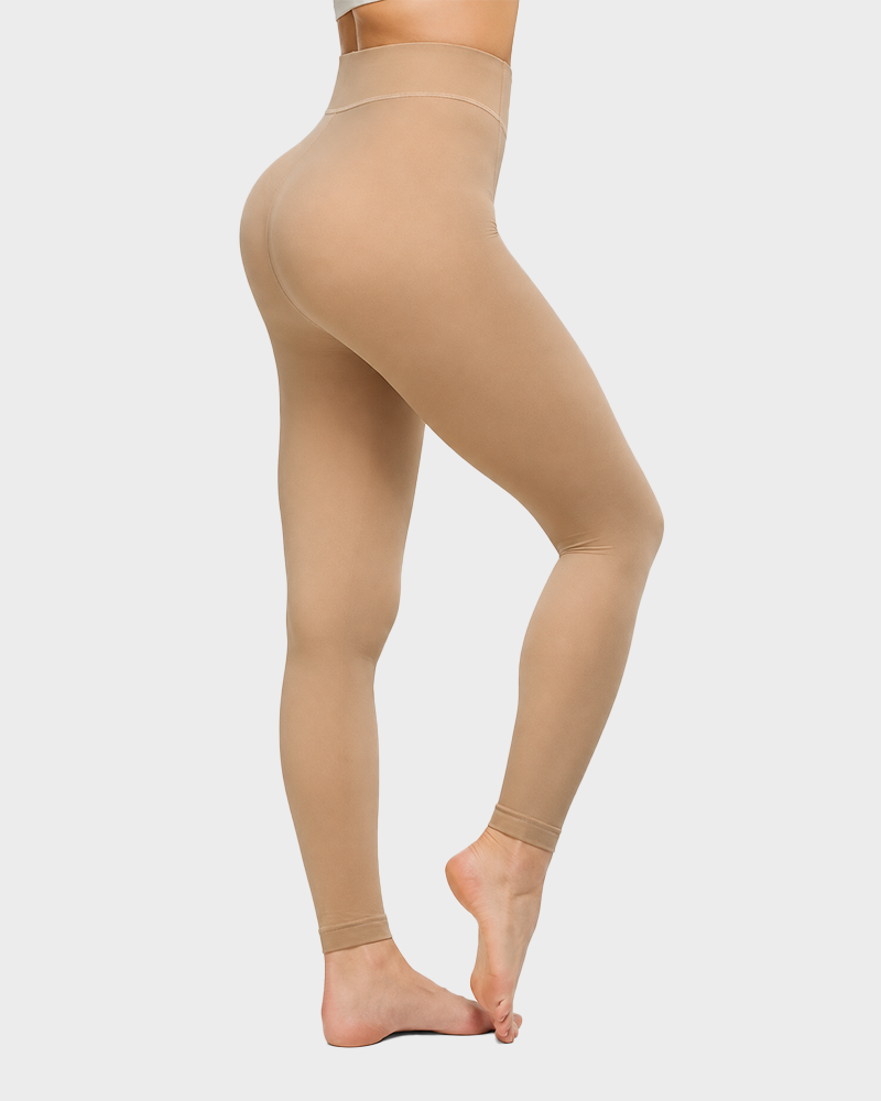 Women's Fleece Lined Fake Sheer Tights Warm High Stretch Winter Leggings