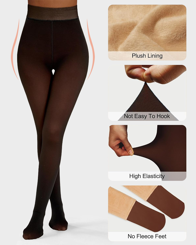 Translucent Fleece Lined Tights For All Skin Tone