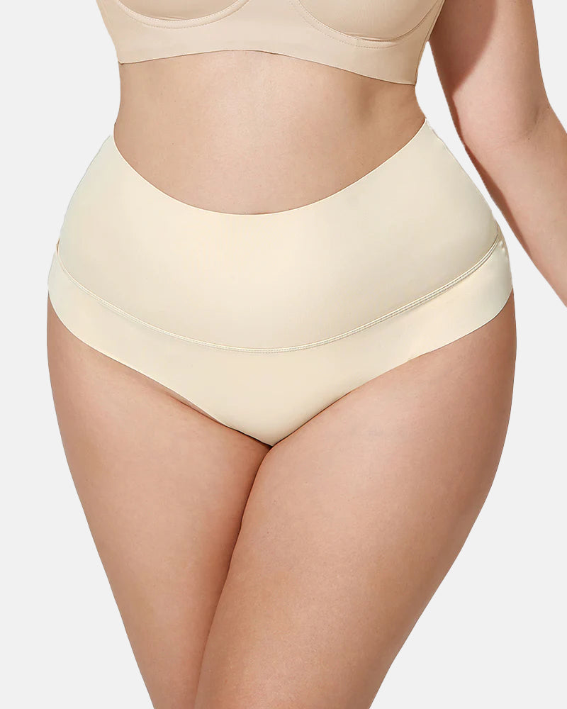 3-Pack High Waisted Thong Tummy Control Briefs
