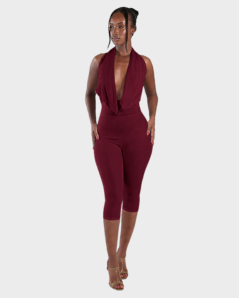Women's Backless Sleeveless Bodycon Jumpsuit Simple Casual Daily Chic Womenswear
