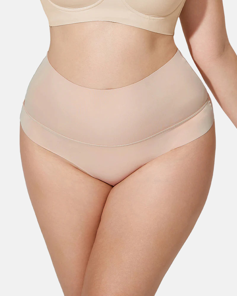 3-Pack High Waisted Thong Tummy Control Briefs