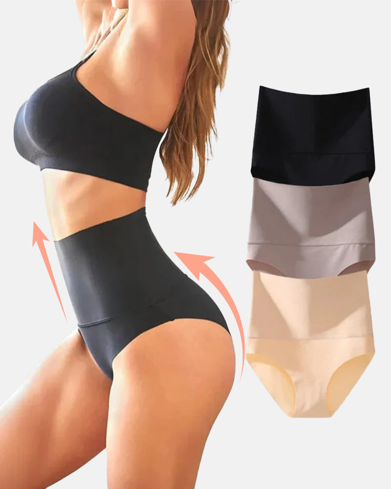 3-Pack High Waisted Thong Tummy Control Briefs