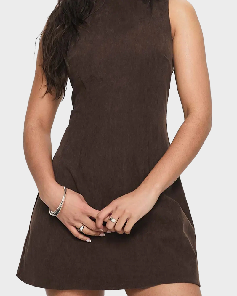 Women's Elegant Solid Sleeveless A Line Mini Dress