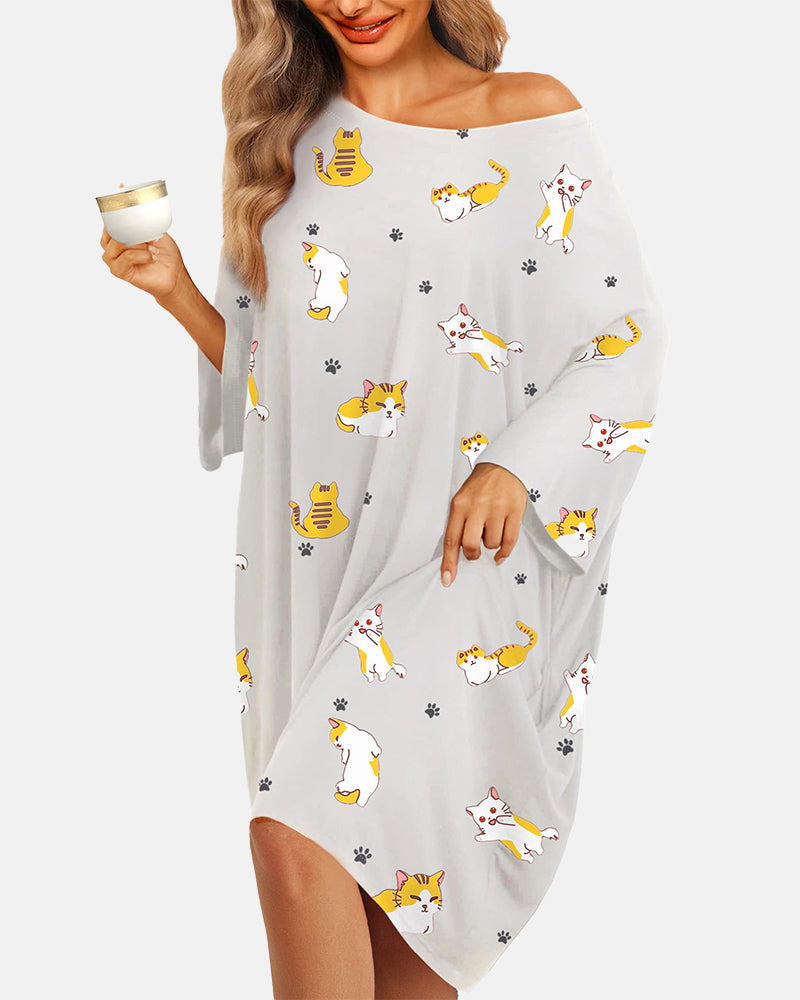 Soft Bamboo Sleepshirt with Pocket Plus Size S-5XL