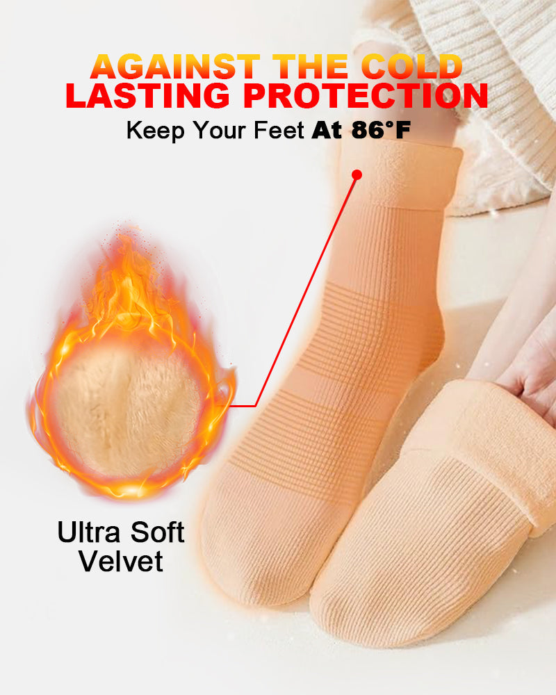 5 Pairs Thickened Fleece Lined Cold-Proof Warm Self-Heating Snow Socks