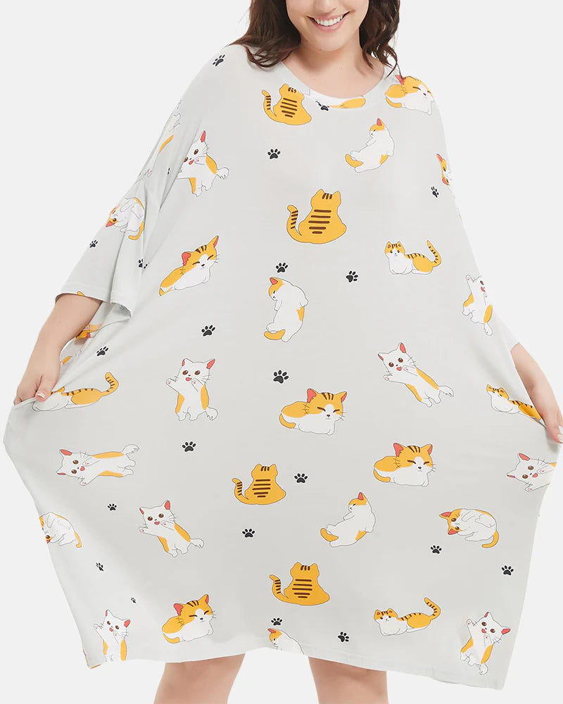 Soft Bamboo Sleepshirt with Pocket Plus Size S-5XL