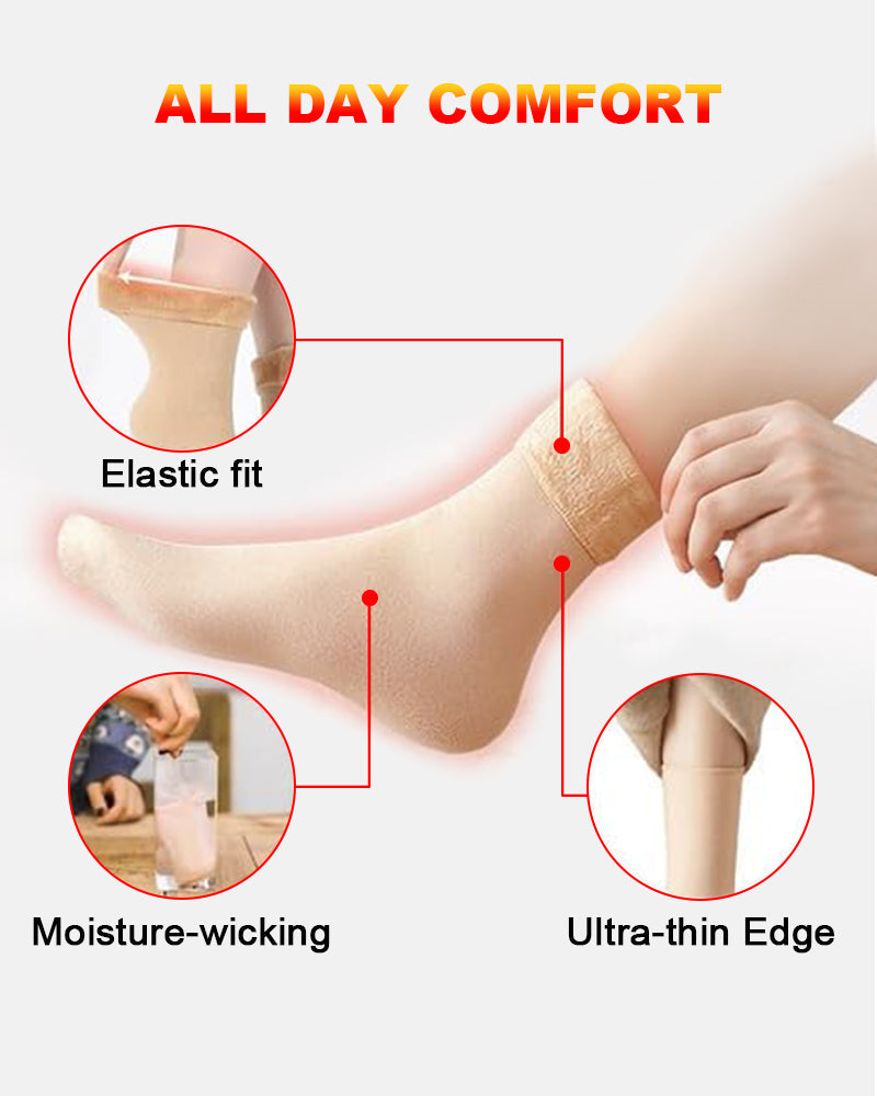 5 Pairs Thickened Fleece Lined Cold-Proof Warm Self-Heating Snow Socks