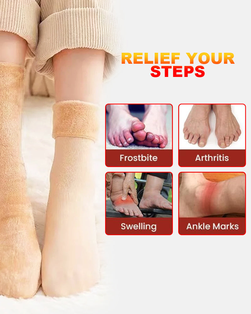 5 Pairs Thickened Fleece Lined Cold-Proof Warm Self-Heating Snow Socks