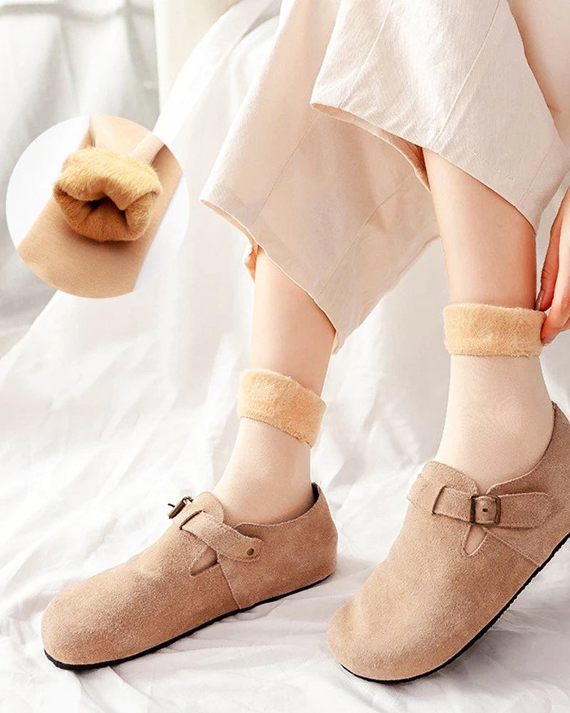 5 Pairs Thickened Fleece Lined Cold-Proof Warm Self-Heating Snow Socks