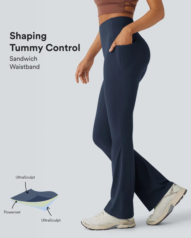 High Waisted Tummy Control Butt-Lifting Shaping Yoga Bootcut Leggings