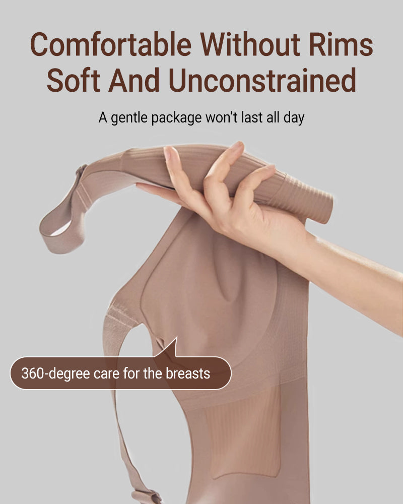 Women's Solid Ribbed Push Up Soft Breathable Wireless Bra