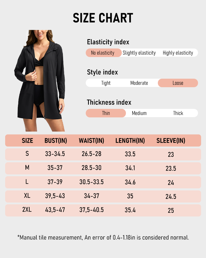 Women's UPF 50+ Crochet Hooded Long Beach Cover Up Bikini Jacket Lightweight