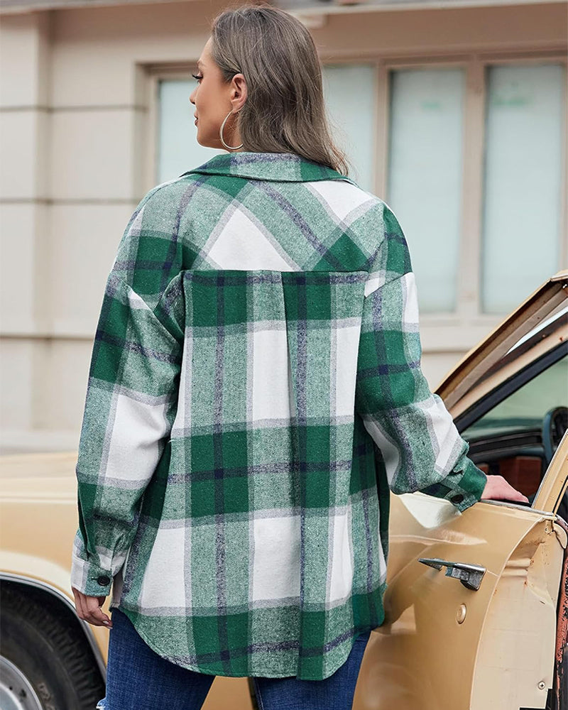 Plus Size Oversized Shacket in Cozy Flannel